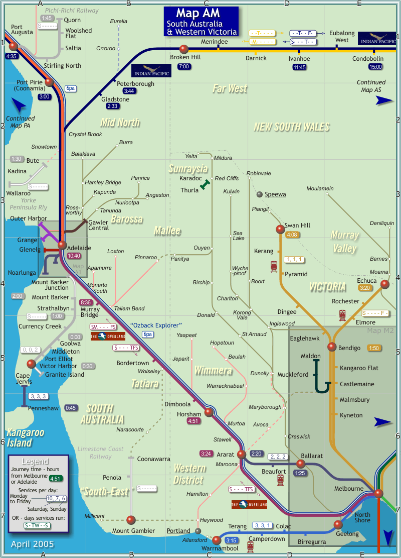 Rail Map of South Australia and Western Victoria