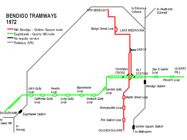 [Map of former Bendigo tram system]