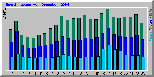 Hourly usage for December 2004